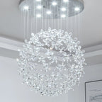 Spherical Ceiling Chandelier with Butterfly Crystals