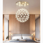 Spherical Ceiling Chandelier with Butterfly Crystals