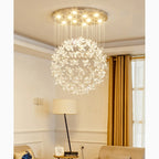 Spherical Ceiling Chandelier with Butterfly Crystals