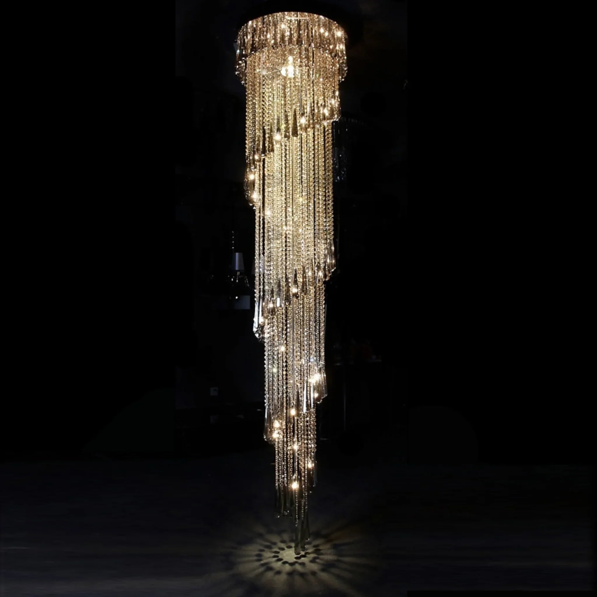 Villeneuve-Loubet Cascade | Smoke Gray Modern Crystal Chandelier