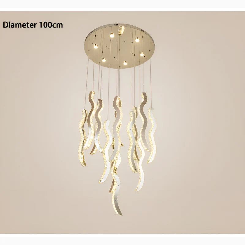 Menaggio | Gold Crystal Wave Light Fixture