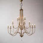 Vintage Candle-Shaped Crystal Staircase Chandelier