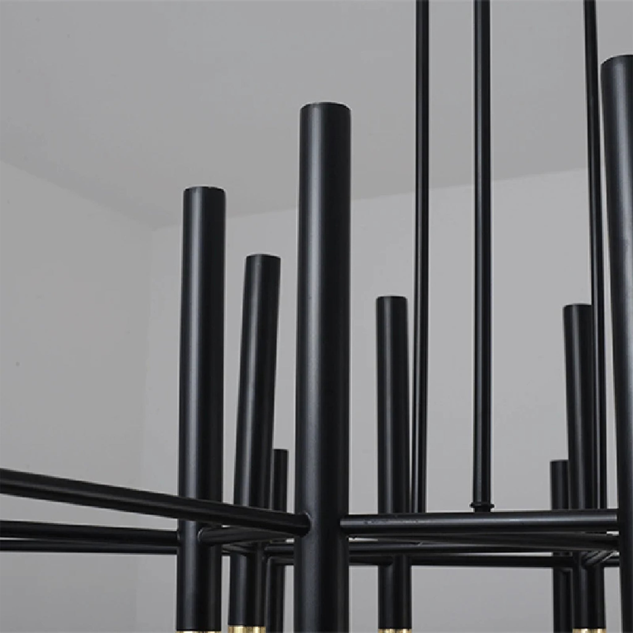 Solothurn | Strict Minimalistic Black and Gold Chandelier
