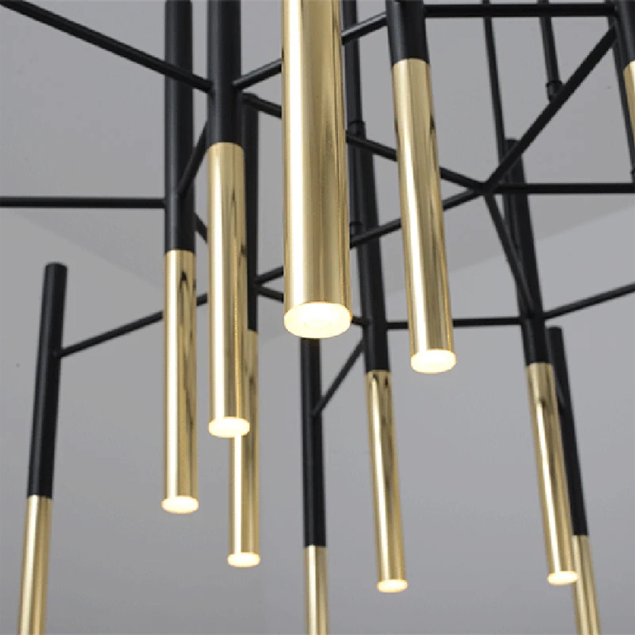 Solothurn | Strict Minimalistic Black and Gold Chandelier