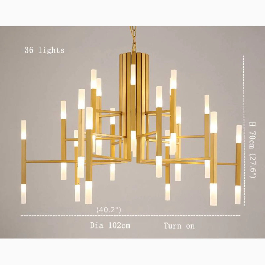Zelbio | Gold/Black Postmodern LED Chandelier for Living Room