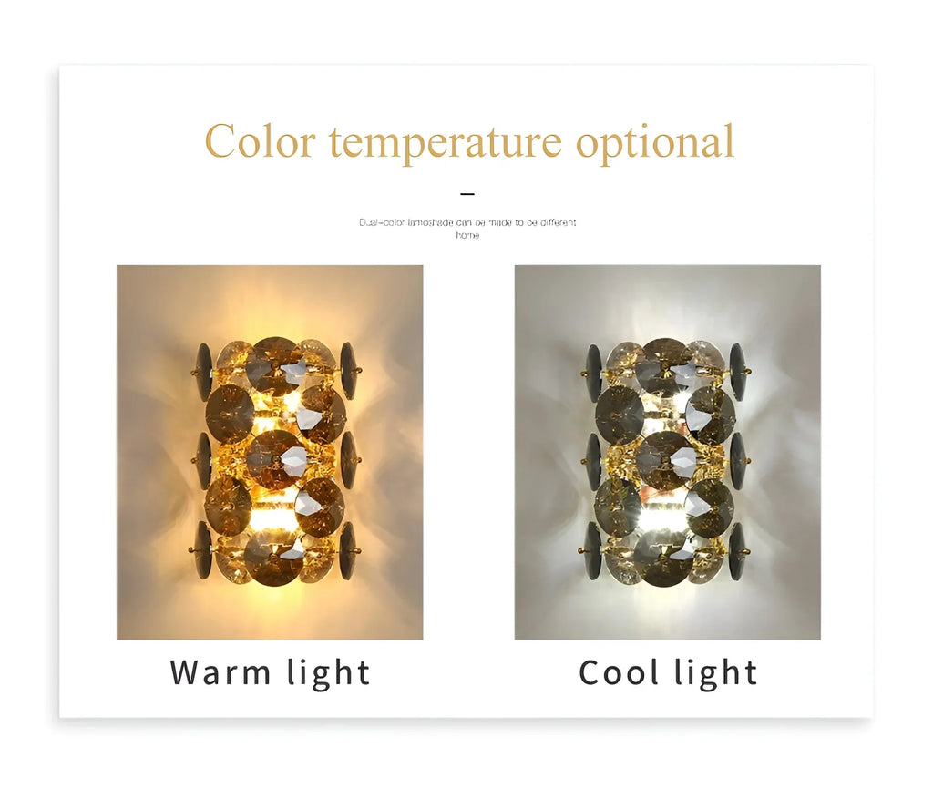 Ascona | Сognac-colored Luxury Crystal Wall Lamp