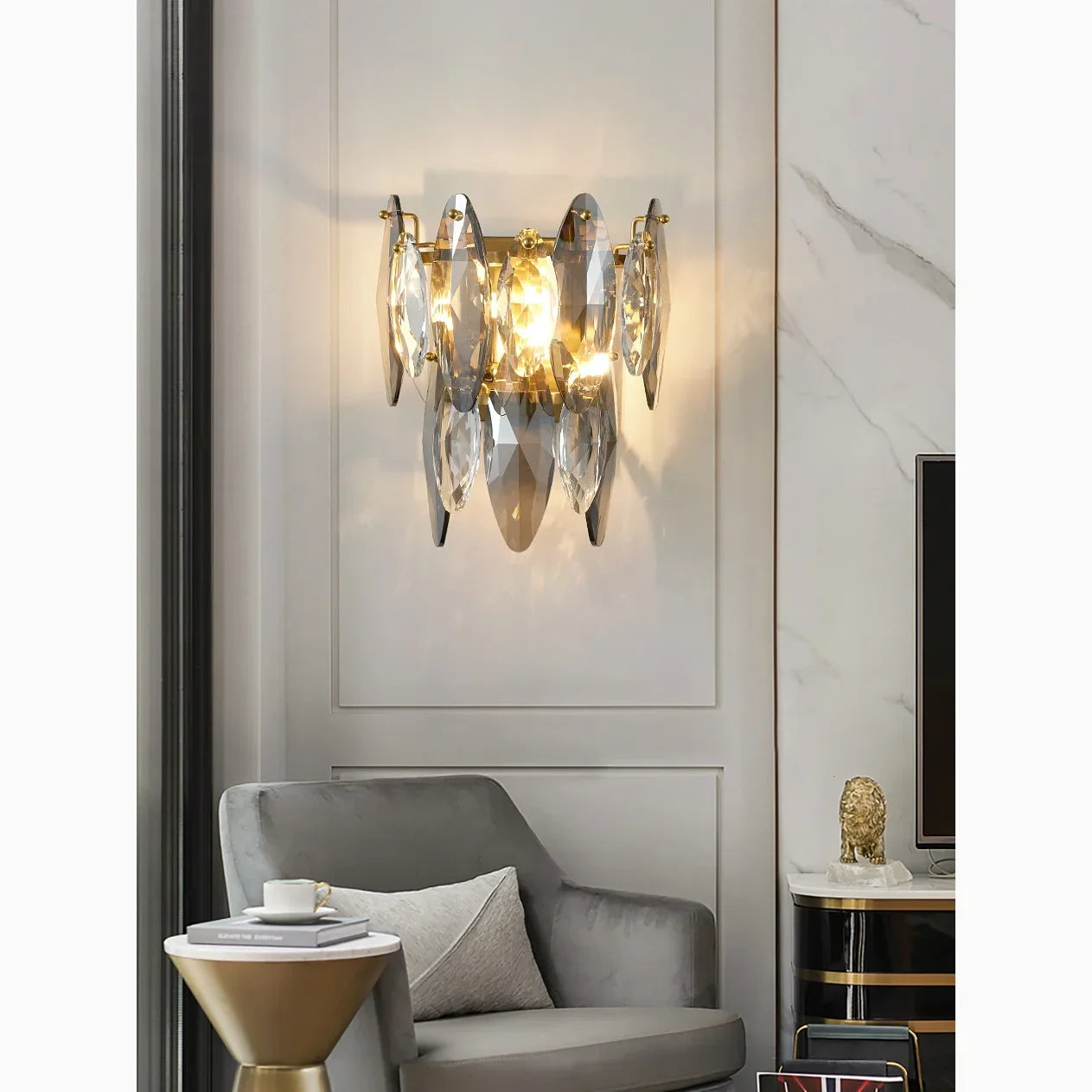 Basel | Modern Elegant LED Crystal Wall Sconce