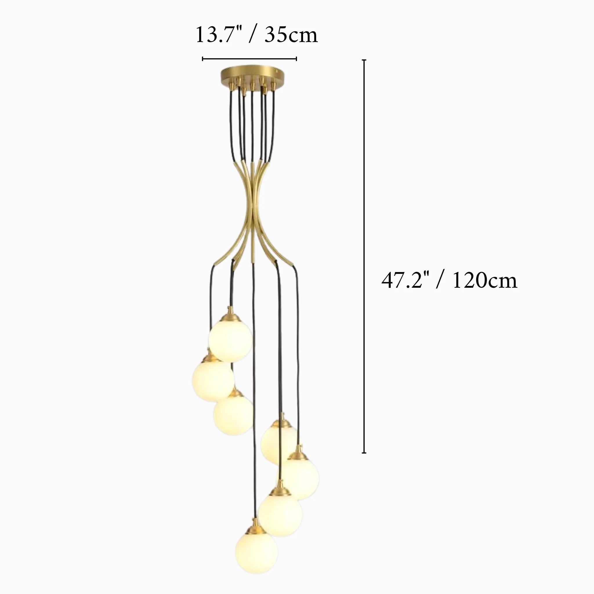 Cabris | Nordic Modern Long Glass Balls Chandelier