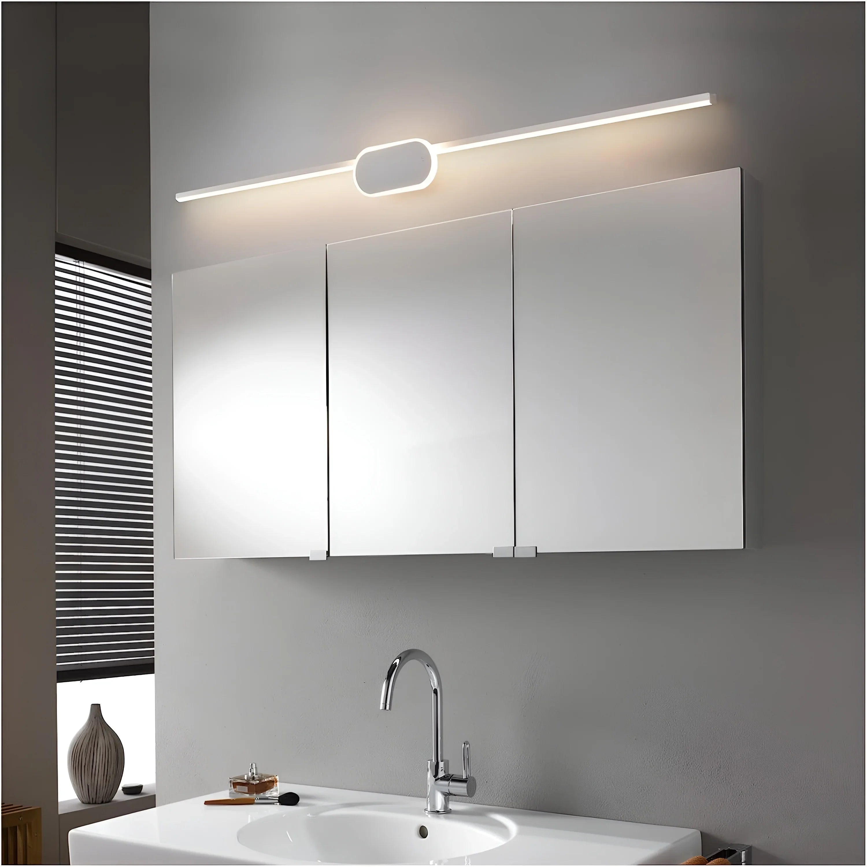 Melilla | Modern Black/White LED Mirror Wall Lamp