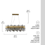 Duranus | Modern Oval Luxury Brushed Chandelier