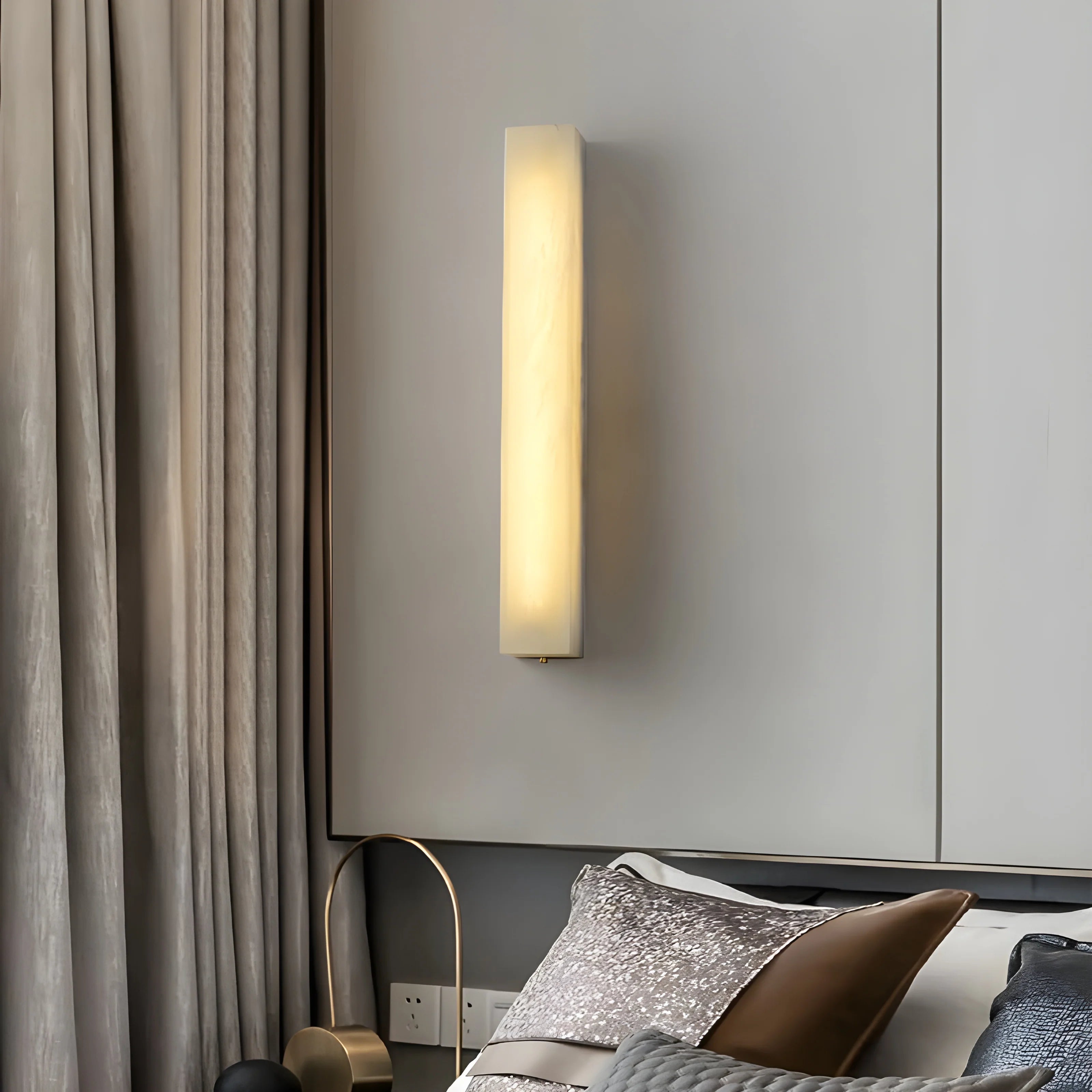 Modern Marble Wall Lamp in Minimalistic Style for Living Room, Bedroom