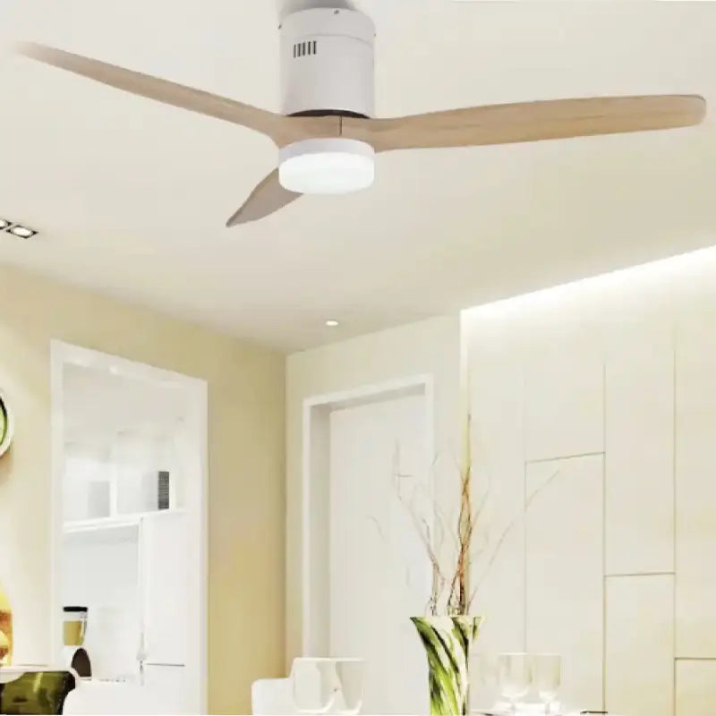 Barbaresco | Modern Indoor Solid Wood Led Ceiling Fan With Remote Control