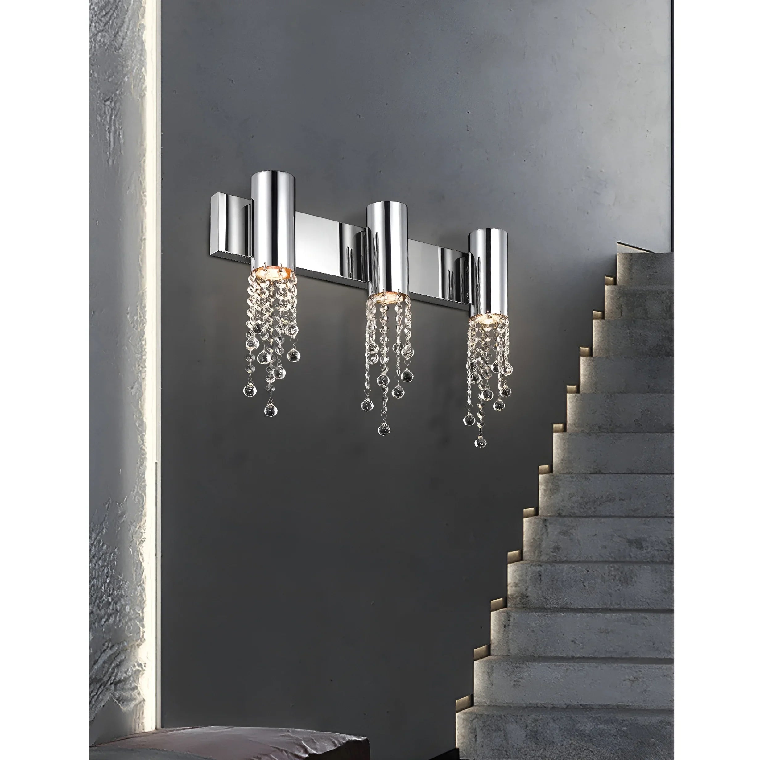 Berneck | Trendy Chrome Crystal Wall Sconce