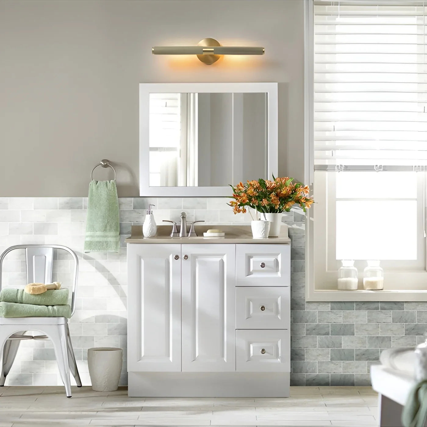 Modern Wall Lamp in the Futuristic Style for Bathroom, Bedroom