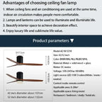 Barbaresco | Modern Indoor Solid Wood Led Ceiling Fan With Remote Control