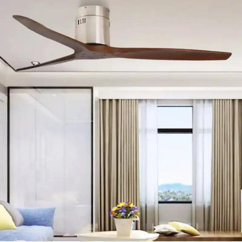 Barbaresco | Modern Indoor Solid Wood Led Ceiling Fan With Remote Control