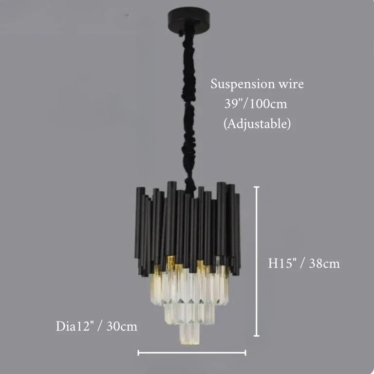 Munsingen | Modern Black Crystal Lighting for Kitchen Island