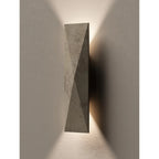 Natural Travertine Outdoor Wall Light - Modern Architectural Wabi-Sabi Sconce