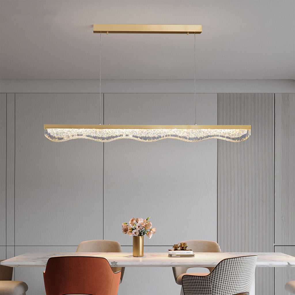 Riehen | Elegant Minimalistic Rectangle Gold Chandelier