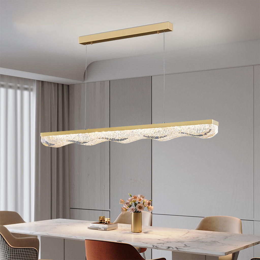 Riehen | Elegant Minimalistic Rectangle Gold Chandelier