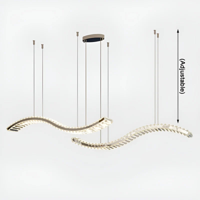 Opfikon | Gold/Silver Stainless Steel Crystal Chandelier for Dining Room