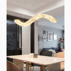 Opfikon | Gold/Silver Stainless Steel Crystal Chandelier for Dining Room