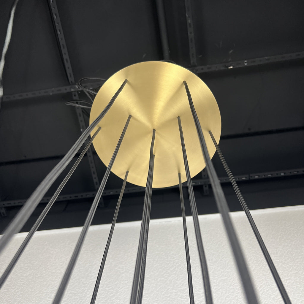 Consegudes | Round Grey LED Cut Crystal Ceiling Chandelier