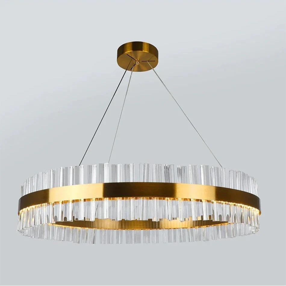 Roccapina | Contemporary Gold Round Crystal Chandelier