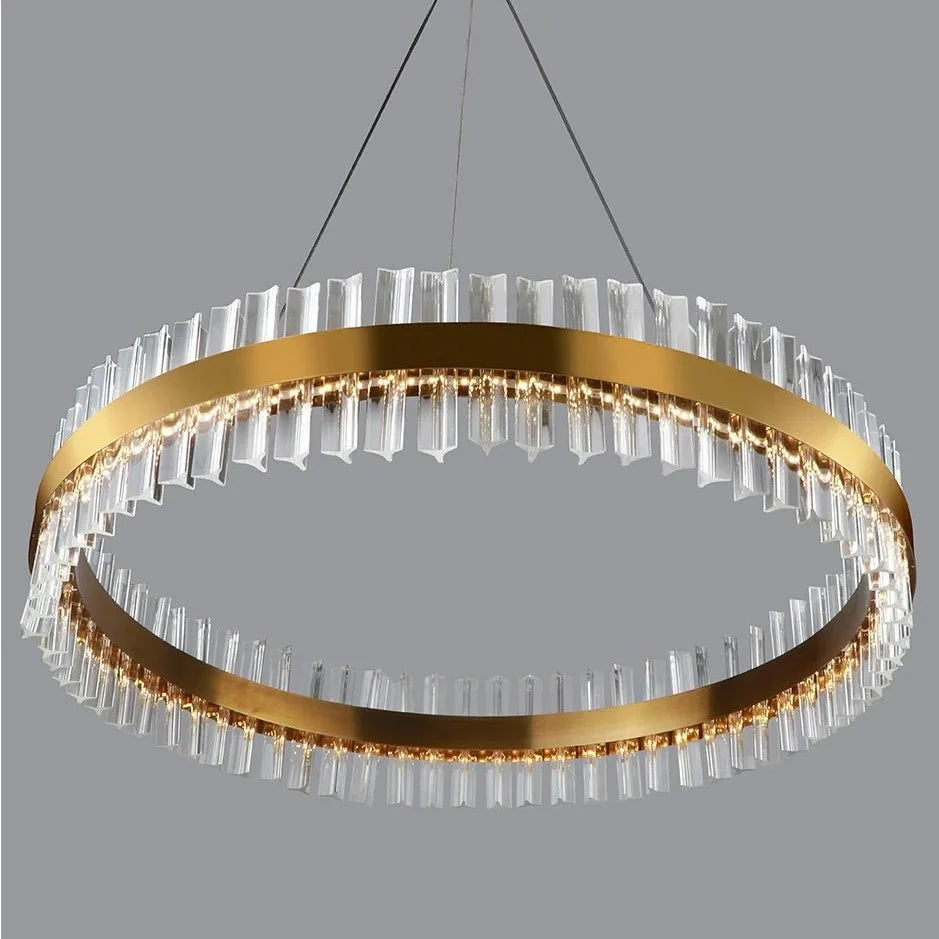 Roccapina | Contemporary Gold Round Crystal Chandelier
