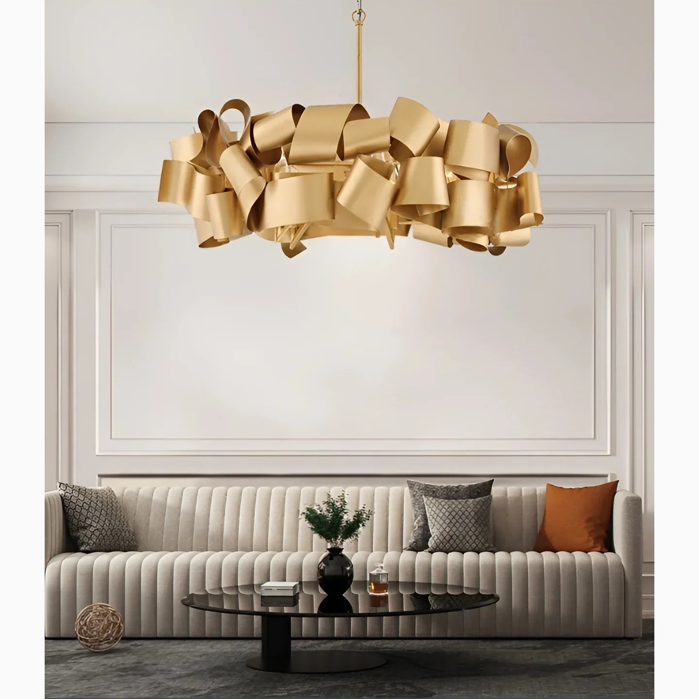 Zelo Surrigone | Postmodern Creative Gray/Gold Iron Chandelier