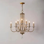 Vintage Candle-Shaped Crystal Staircase Chandelier