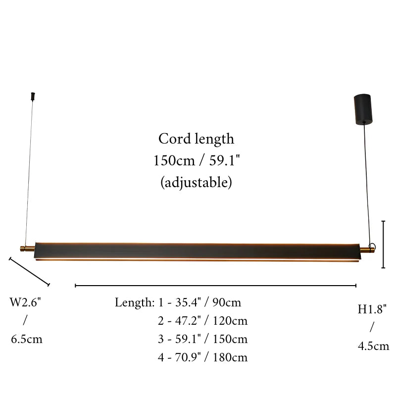 Rimplas | Retro-Styled Led Pendant Light with Long Bar Shape