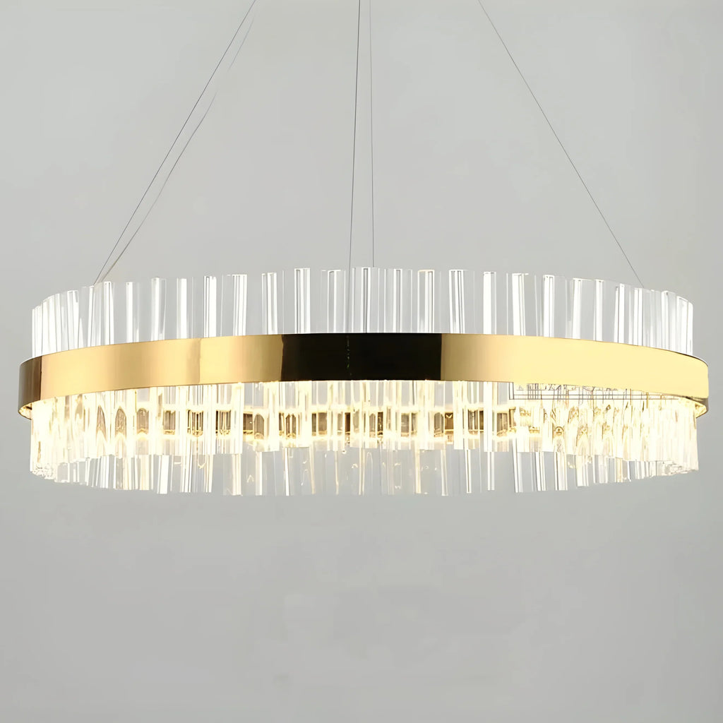 Roccapina | Contemporary Gold Round Crystal Chandelier