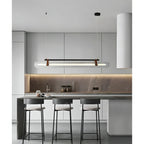 Gold/ Black Stylish Rectangle Metal and Leather Chandelier L39.4