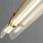 Gold/ Black Stylish Rectangle Metal and Leather Chandelier L39.4