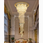 Roquebrune-Cap-Martin | Double Spiral Crystal Stairwell Chandelier