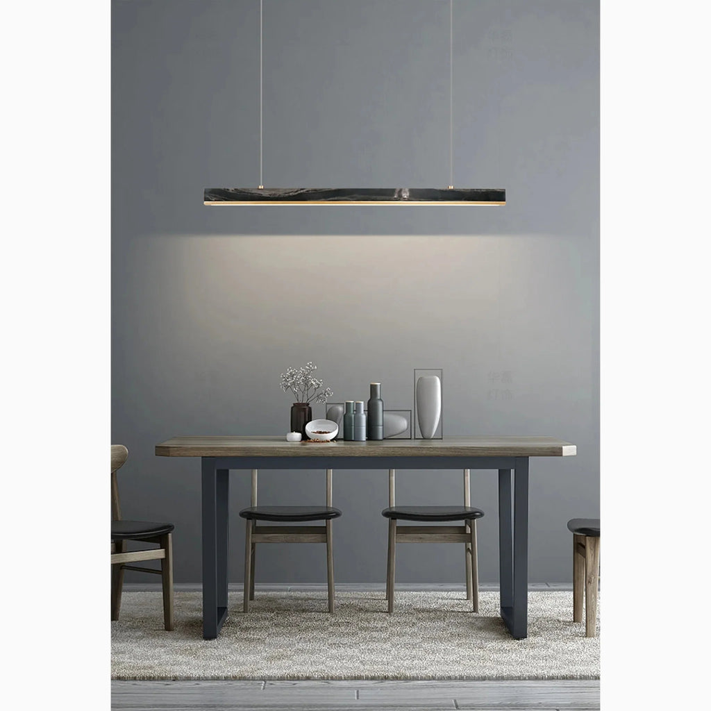 Rorschach | Minimalistic Modern Black Chandelier with Marble
