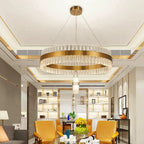 Roccapina | Contemporary Gold Round Crystal Chandelier
