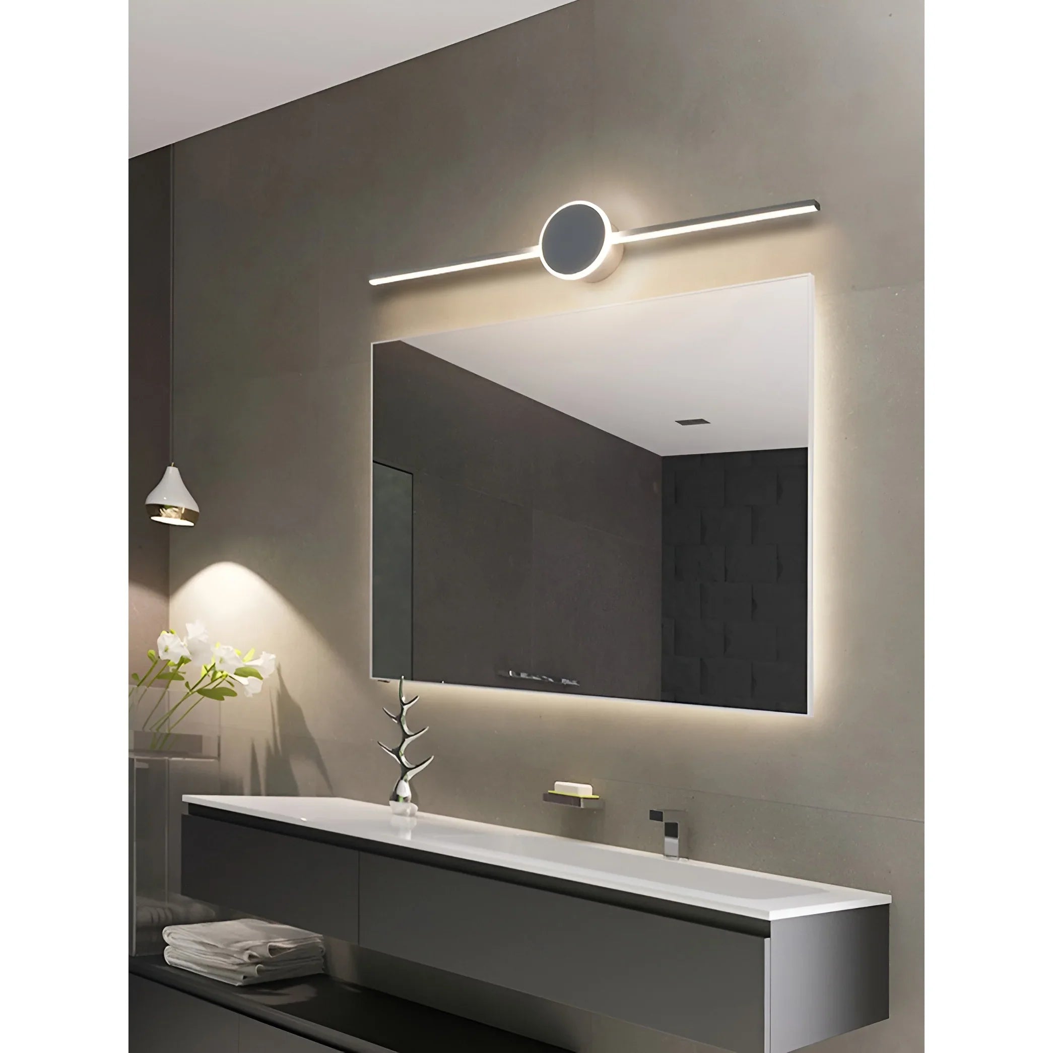 Melilla | Modern Black/White LED Mirror Wall Lamp
