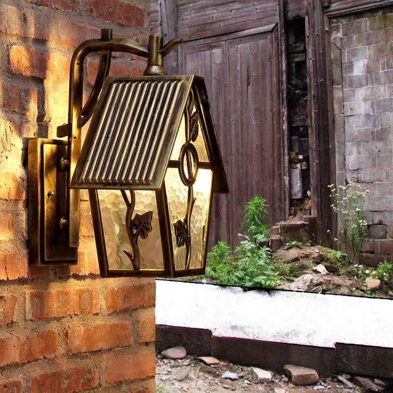 Creative Outdoor LED Waterproof Wall Sconce in a Rustic Style for a Porch