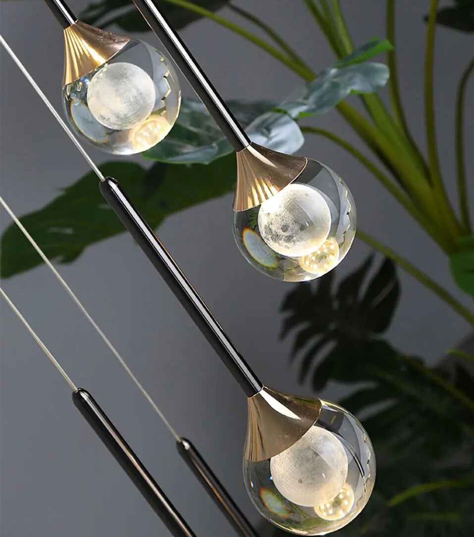 Peillon | Gold Crystal Raindrop Glass Ball Chandelier