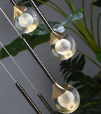 Peillon | Gold Crystal Raindrop Glass Ball Chandelier