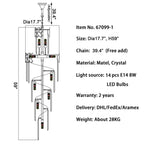 Saint-Vallier-de-Thiey | Crystal Cascade Long Chandelier