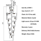 Saint-Vallier-de-Thiey | Crystal Cascade Long Chandelier