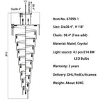 Saint-Vallier-de-Thiey | Crystal Cascade Long Chandelier