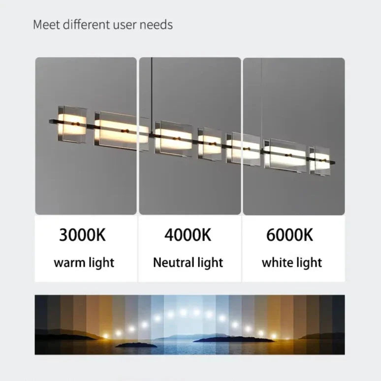 Schwyz | Modern Rectangle Copper Glass Chandelier