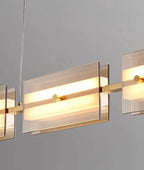 Schwyz | Modern Rectangle Copper Glass Chandelier