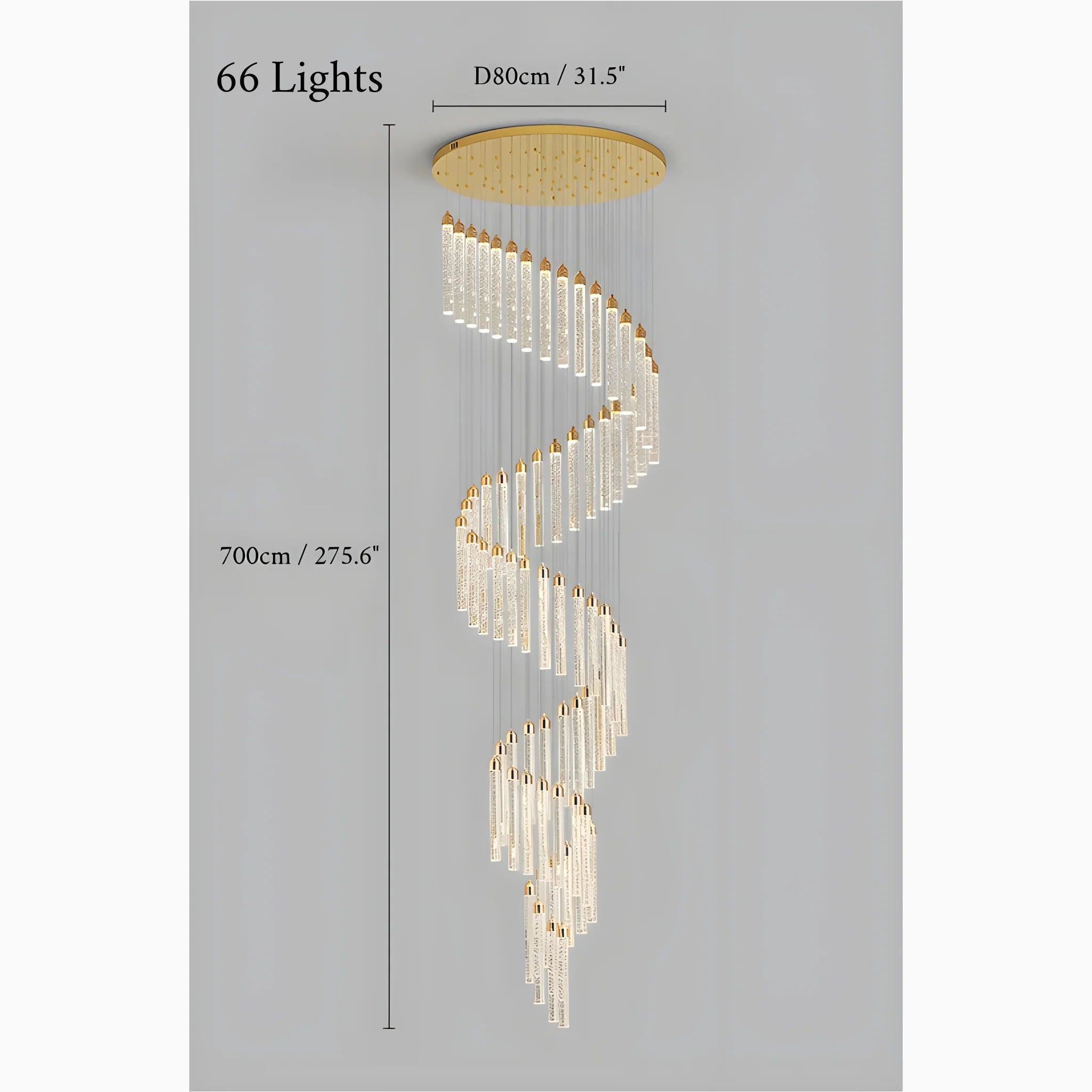 Varazze | Shimmering Magic Gold Crystal Pendant Lighting