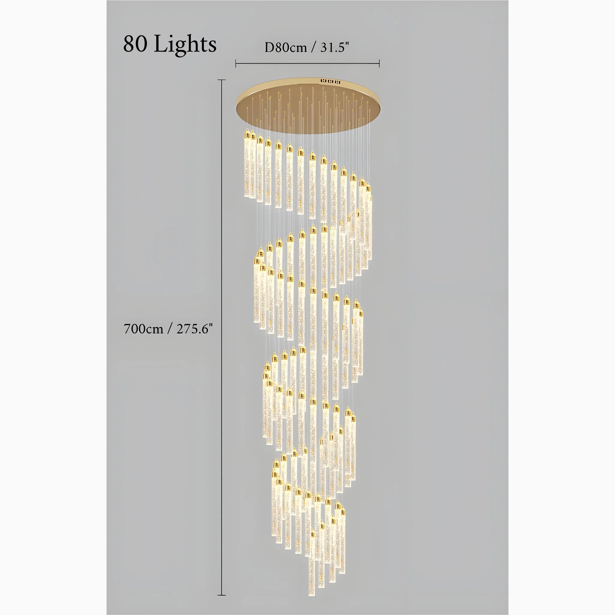 Varazze | Shimmering Magic Gold Crystal Pendant Lighting