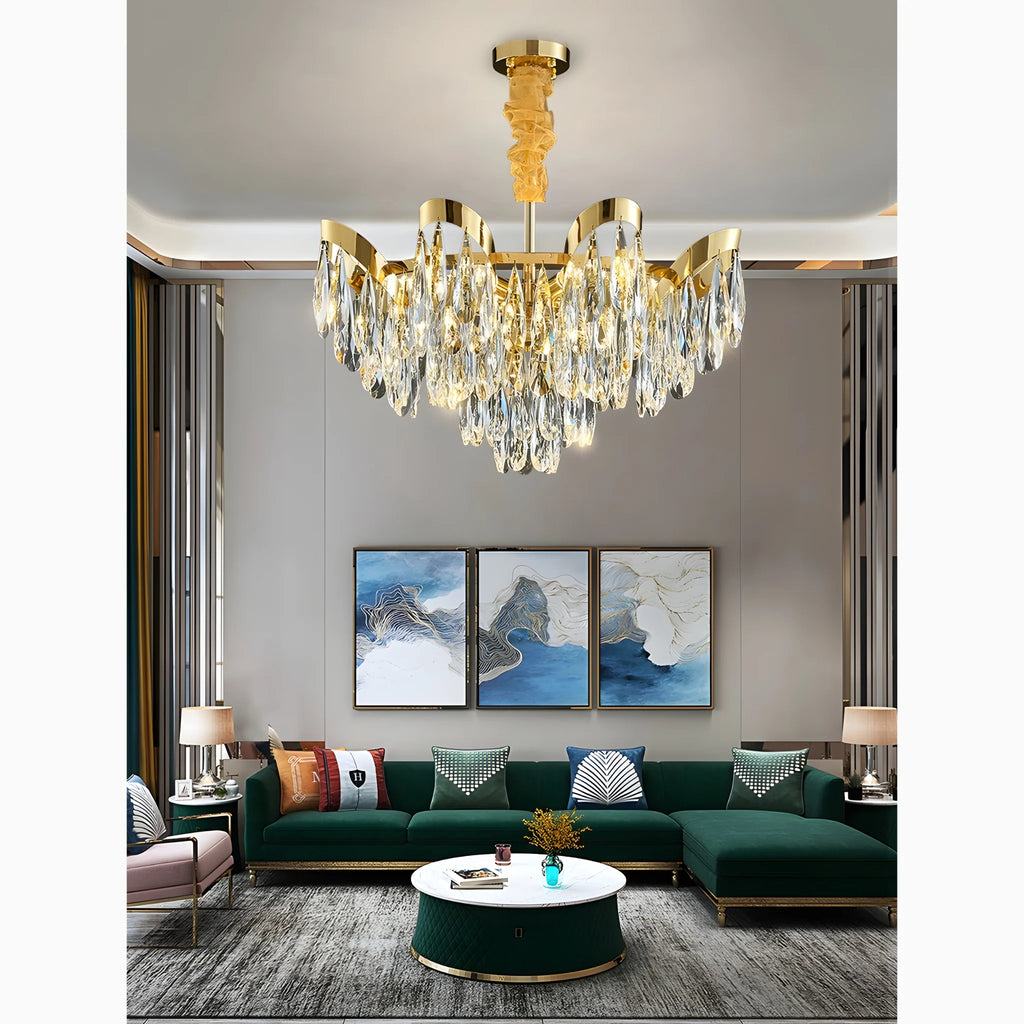 Albisola Superiore | Aristocratic Gold Crystal Ceiling Chandelier